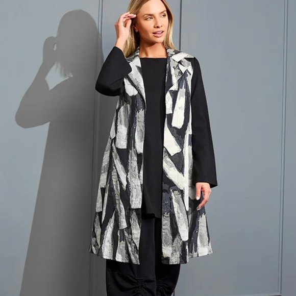 bryn Walker Jackets & Blazers - Bryn Walker Marcelina Stretch Jacquard Open Front Vest